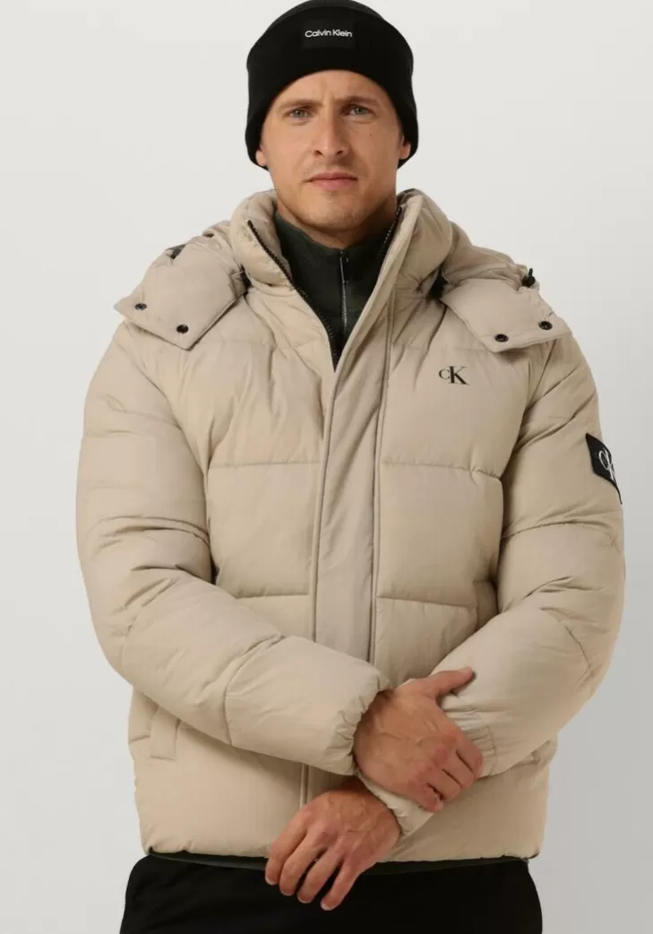 Online CALVIN KLEIN Gewatteerde Jas Essentials Non Down Logo Jacket Beige