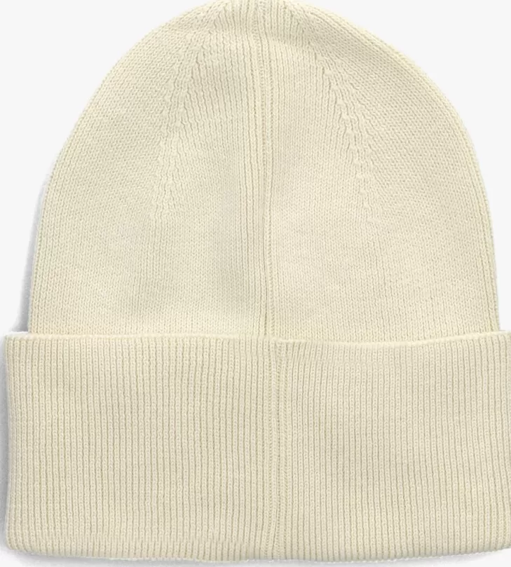 Clearance CALVIN KLEIN Muts Fine Cotton Rib Beanie Beige