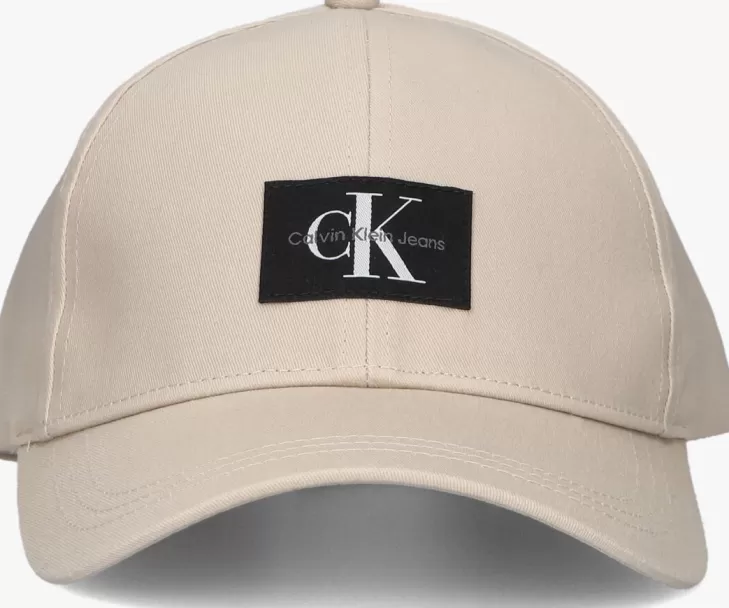 Hot CALVIN KLEIN Pet Mono Logo Patch Cap Beige