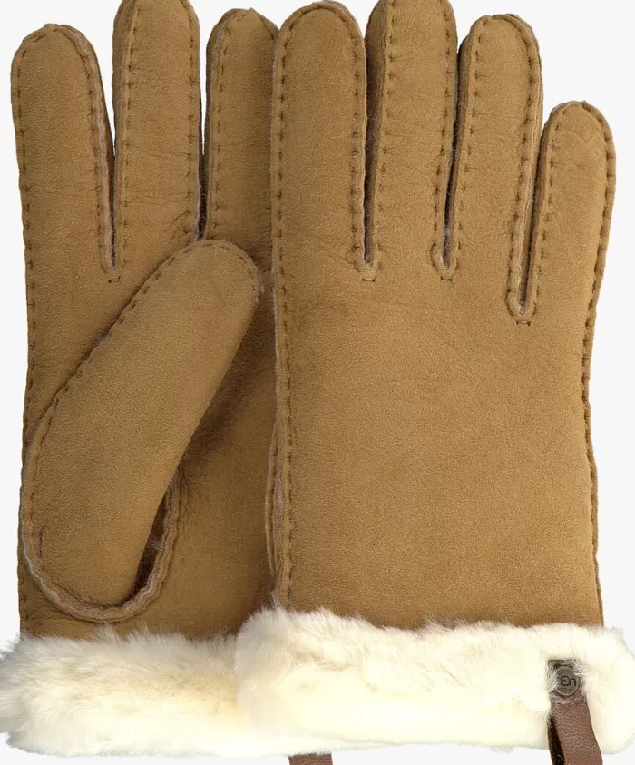 Dames UGG Handschoenen^Camel Handschoenen Shorty Glove W/Trim