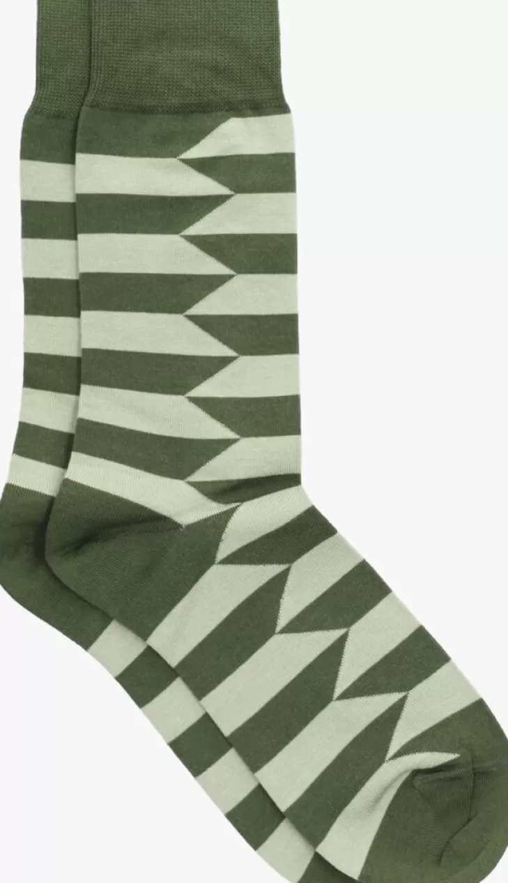 Outlet ALFREDO GONZALES E Sokken Don Offset Stripes Groen