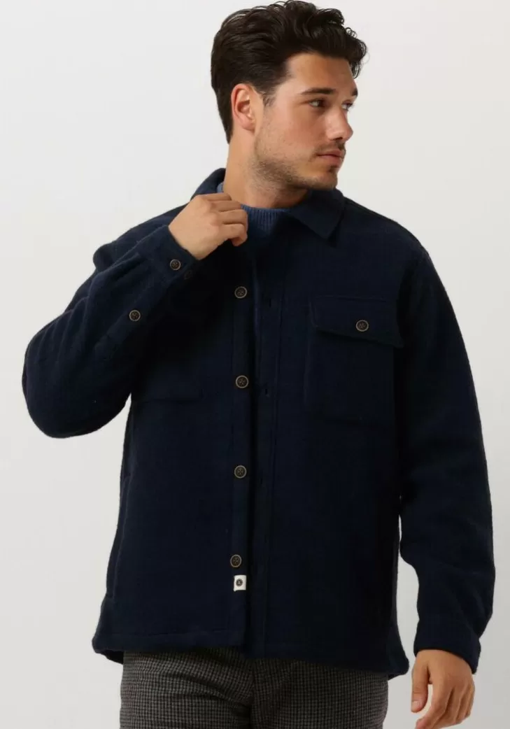 Cheap ANERKJENDT E Overshirt Aklion Boiled Wool Donkerblauw