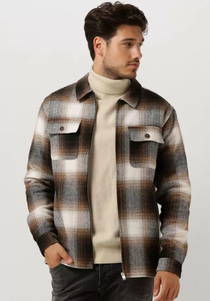 Sale ANERKJENDT E Overshirt Akoscar Check Overshirt Bruin