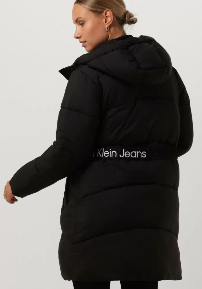 Dames CALVIN KLEIN Jassen^E Gewatteerde Jas Logo Belt Long Puffer