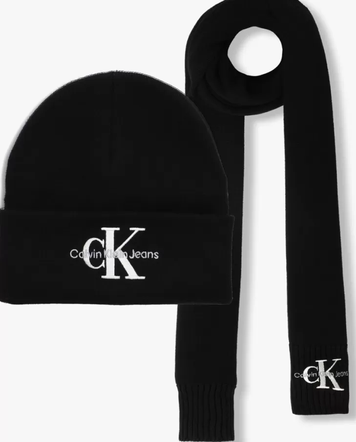 Clearance CALVIN KLEIN E Muts Gifting Mono Beanie/Scarf Zwart