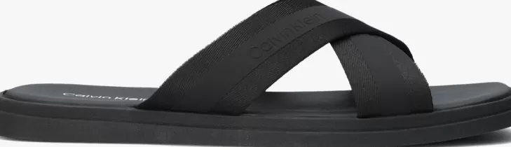 Discount CALVIN KLEIN E Sandalen Webbing Cross Sandal Zwart