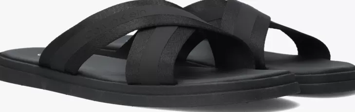 Discount CALVIN KLEIN E Sandalen Webbing Cross Sandal Zwart