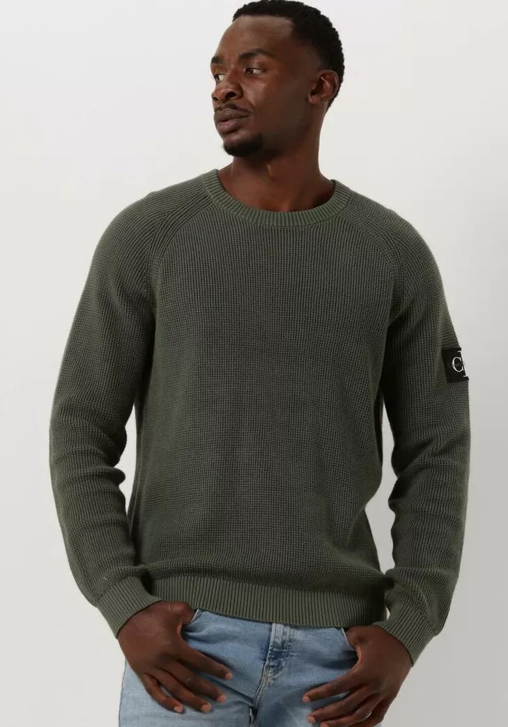 Flash Sale CALVIN KLEIN E Sweater Badge Easy Sweater Donkergroen