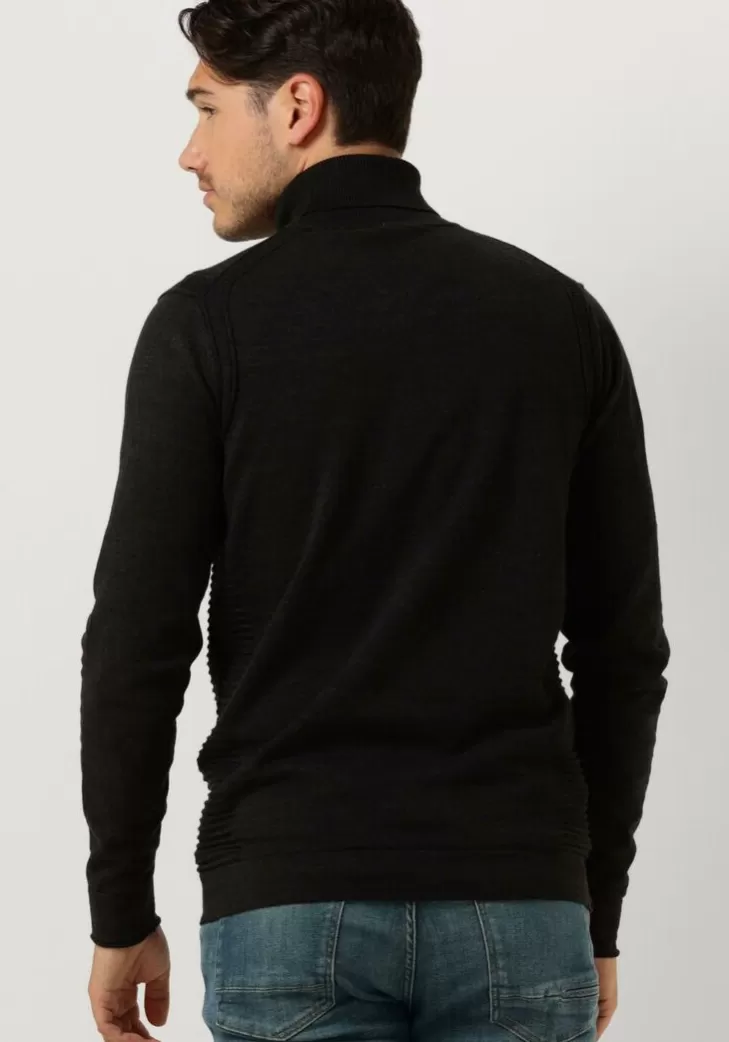 Shop CAST IRON E Coltrui Turtleneck Cotton Heather Plated Zwart