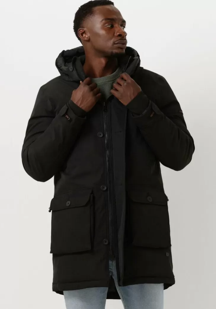 Discount CAST IRON E Parka Jacket High Twill Ramture Zwart