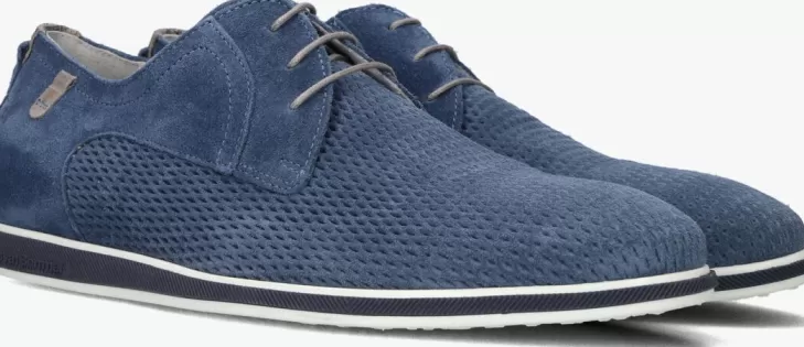 Discount FLORIS VAN BOMMEL E Veterschoenen Sfm-30220 Blauw