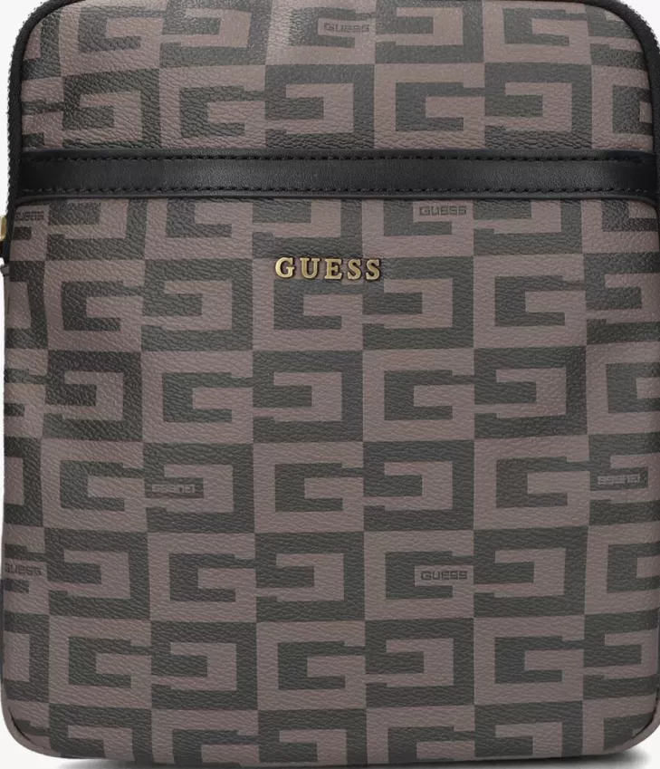 Online GUESS E Schoudertas Escape Top Zip Crossbody Flat Bruin