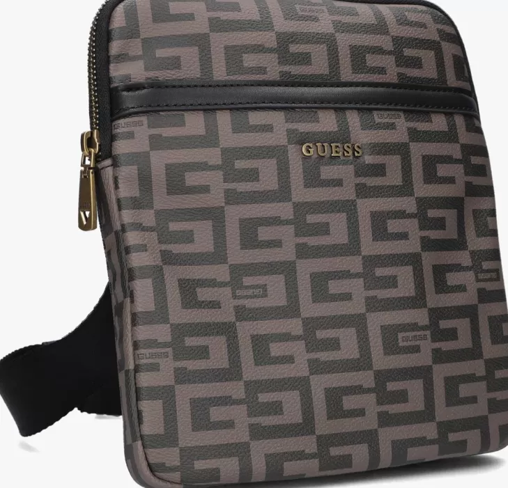 Online GUESS E Schoudertas Escape Top Zip Crossbody Flat Bruin