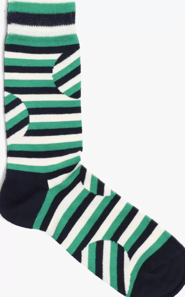 Sale HAPPY SOCKS E Sokken Jumbo Dot Stripe Groen