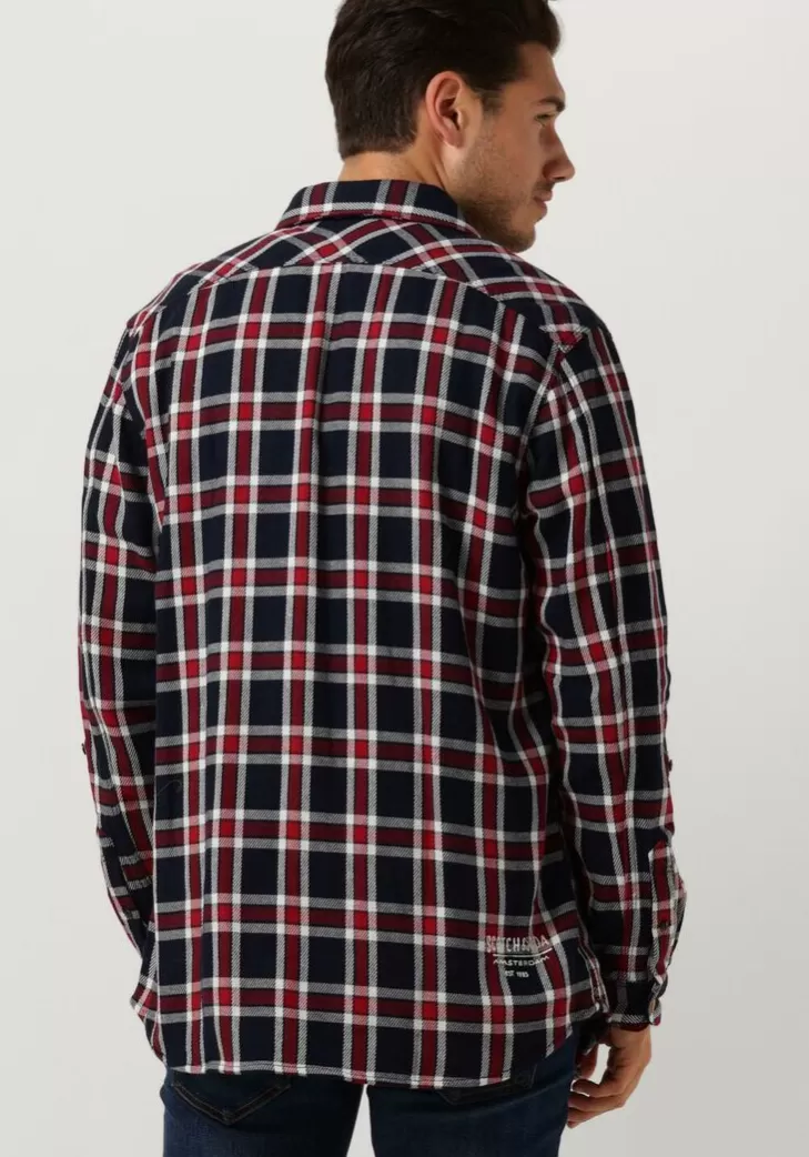 Store SCOTCH & SODA E Overshirt Archive Double Face Twill Check Donkerblauw