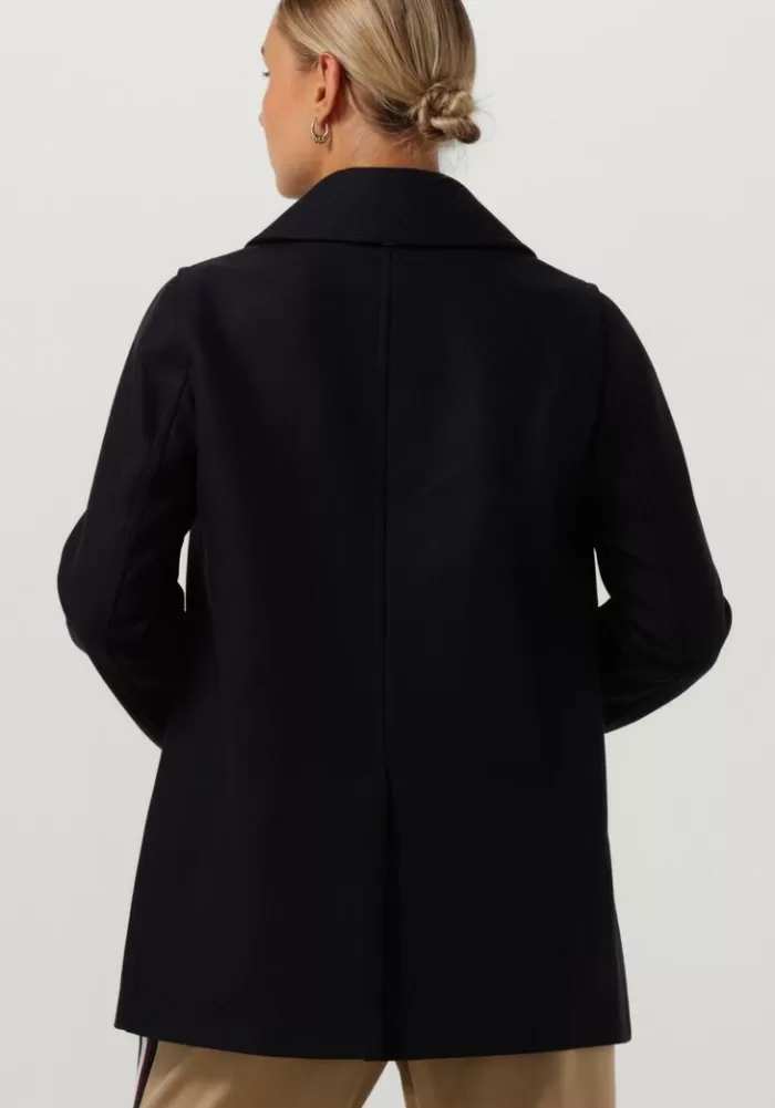 Dames TOMMY HILFIGER Jassen^E Mantel Wool Blend Prep Classic Peacoat