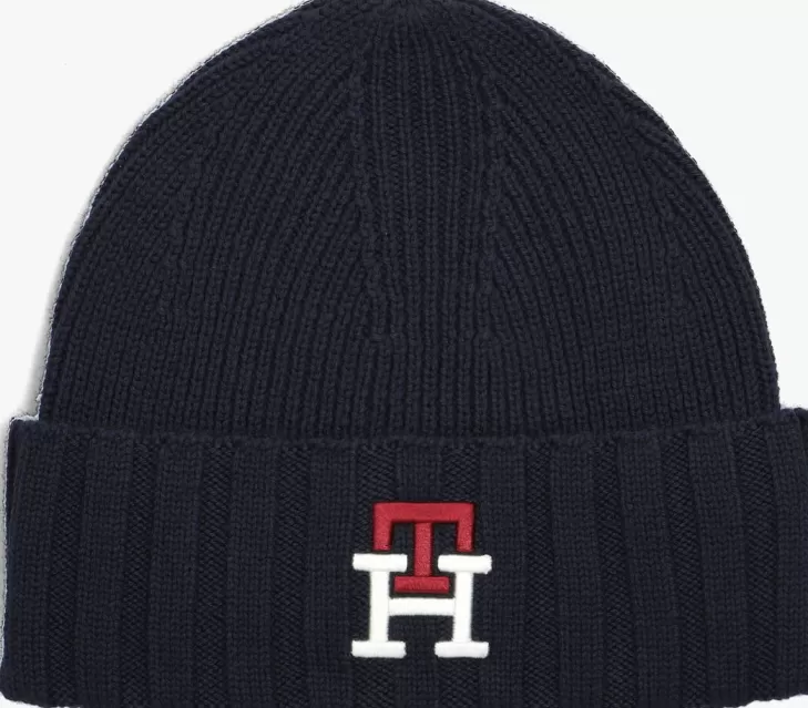 Cheap TOMMY HILFIGER E Muts Prep Mono Beanie Blauw