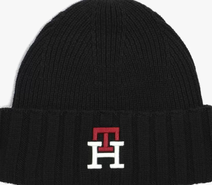 Hot TOMMY HILFIGER E Muts Prep Mono Beanie Zwart