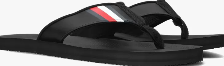 Clearance TOMMY HILFIGER E Teenslippers Comfortable Padded Beach Zwart