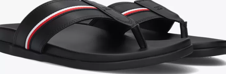 Online TOMMY HILFIGER E Teenslippers Hilfiger Toe Post Zwart