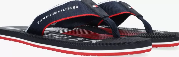 Hot TOMMY HILFIGER E Teenslippers Massage Footbed Th Beach Blauw