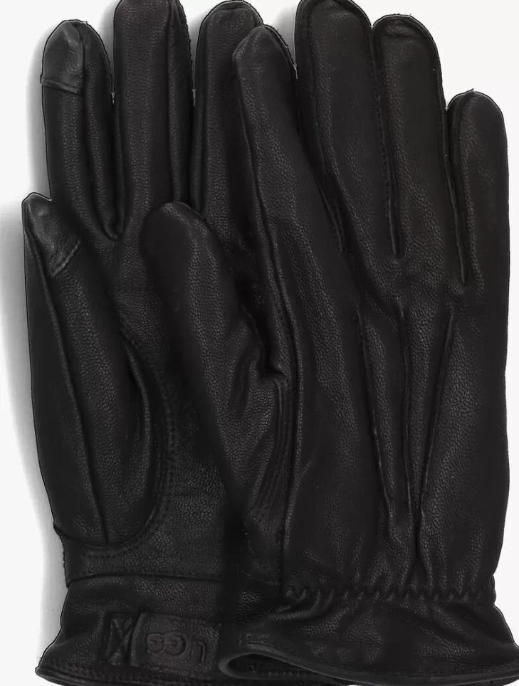 Discount UGG E Handschoenen Point Leather Glove Zwart