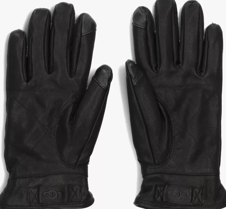 Discount UGG E Handschoenen Point Leather Glove Zwart