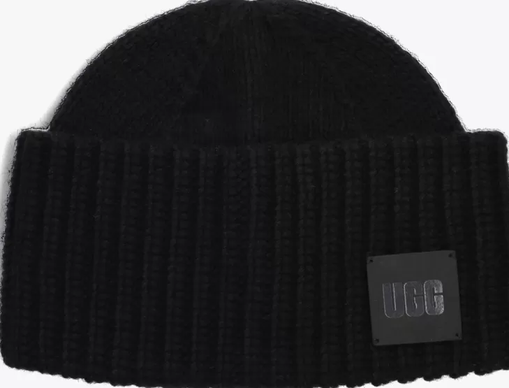 Fashion UGG E Muts Exaggerated Cuff Beanie Zwart