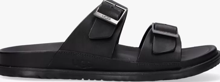 Fashion UGG E Slippers M Wainscott Buckle Slide Zwart