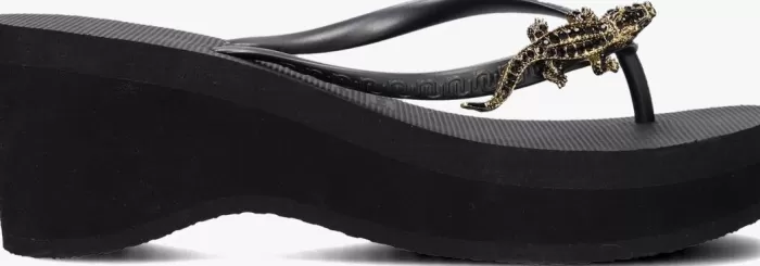 Dames UZURII Slippers^E Teenslippers Black Crocodile