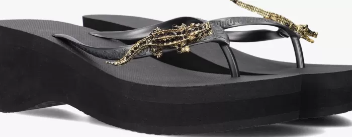 Dames UZURII Slippers^E Teenslippers Black Crocodile