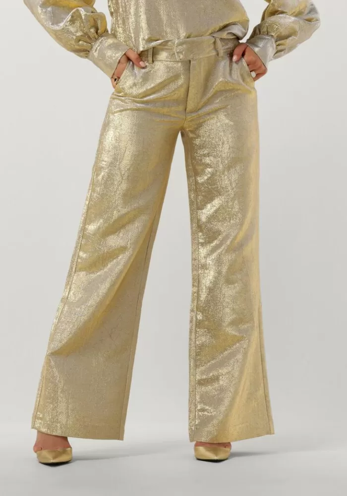 Dames POM AMSTERDAM Broeken^En Pantalon Stardust Gold Pants