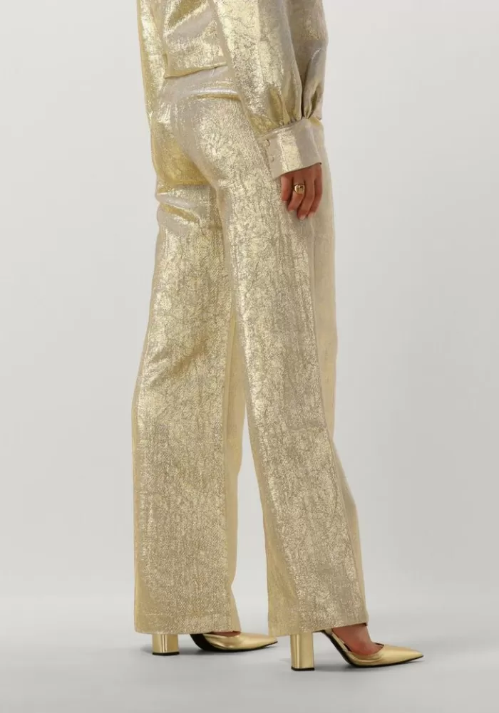 Dames POM AMSTERDAM Broeken^En Pantalon Stardust Gold Pants