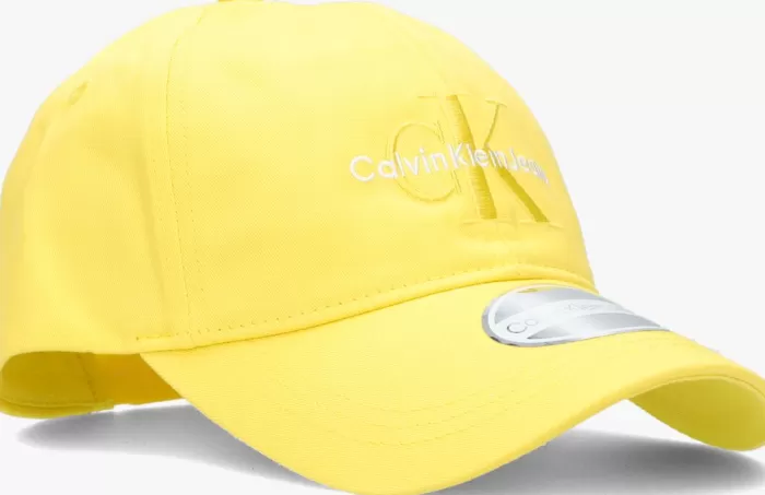 Dames CALVIN KLEIN Petten^Gele Pet Monogram Cap