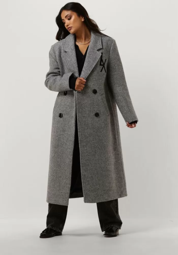 Dames ALIX THE LABEL Jassen^Grijze Mantel Long Wool Coat