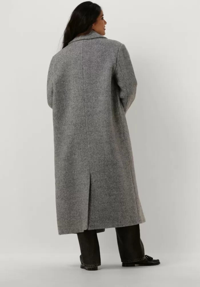 Dames ALIX THE LABEL Jassen^Grijze Mantel Long Wool Coat