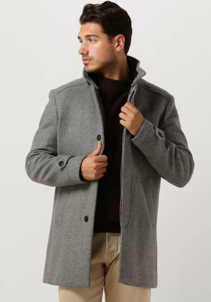 Cheap SELECTED HOMME Grijze Mantel Slhreuben Wool Coat B Noos Grijs