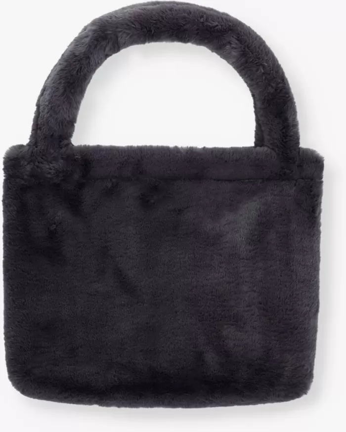 Dames STUDIO NOOS Shoppers^Grijze Shopper Faux Fur Mom-Bag