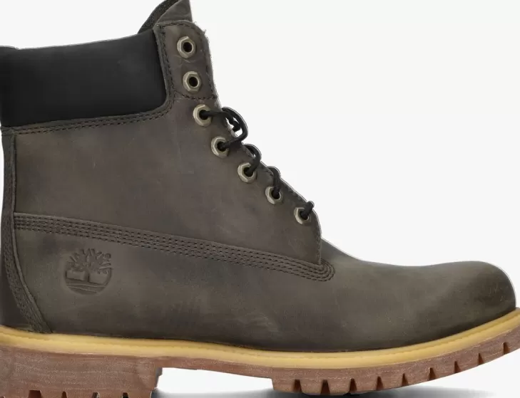 Fashion TIMBERLAND Grijze Veterboots 6In Premium Boot Heren Grijs