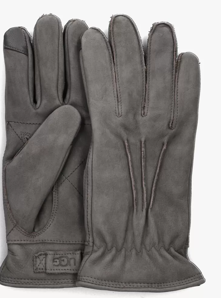 Best Sale UGG Grijze Handschoenen Point Leather Glove Grijs