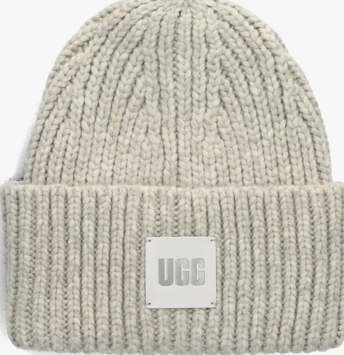 Dames UGG Mutsen^Lichtgrijze Muts Chunky Rib Knit Set