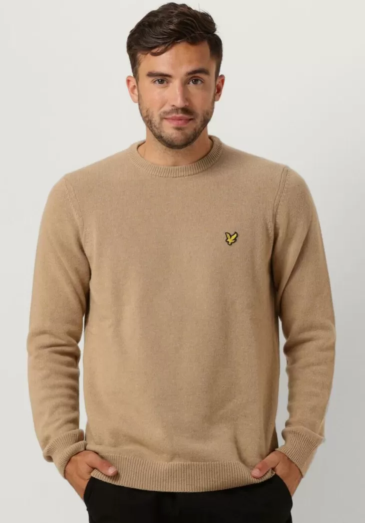 Best LYLE & SCOTT Trui Crew Neck Lambswool Blend Jumper Beige