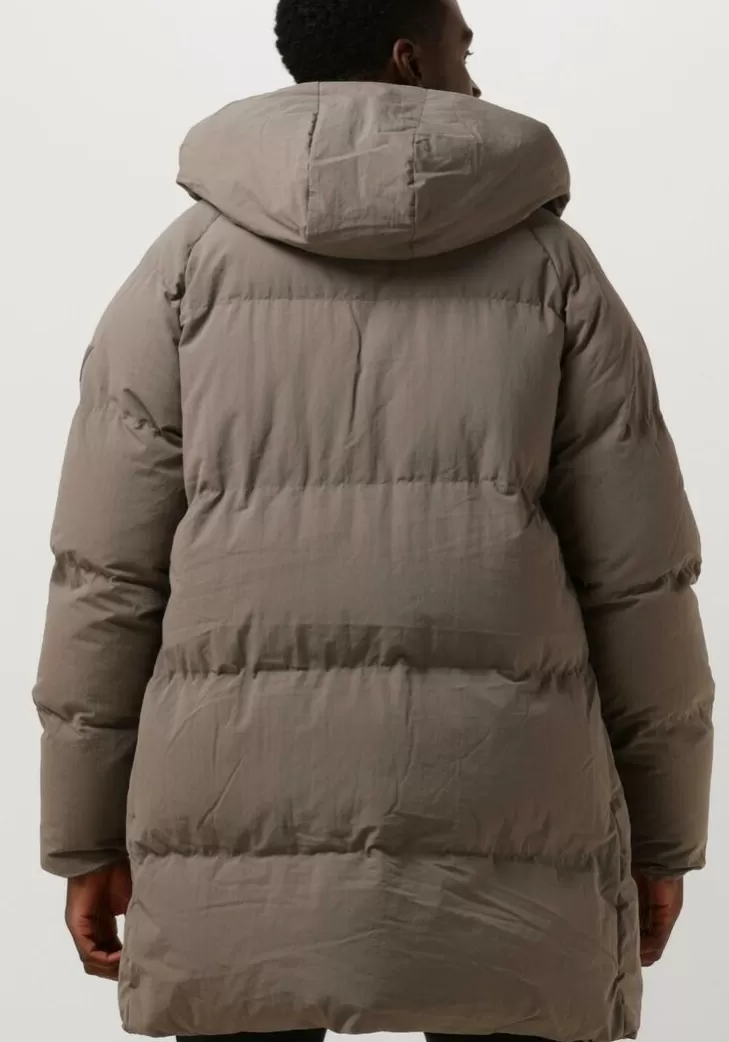 Hot PUREWHITE Jack Long Padded Jacket With Pockets Taupe