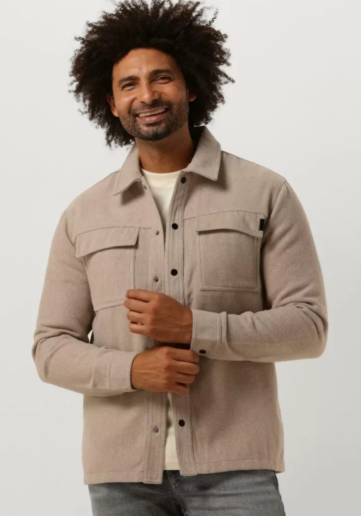 New PUREWHITE Overshirt Wool Look Overshirt With Pocket At Front Zand