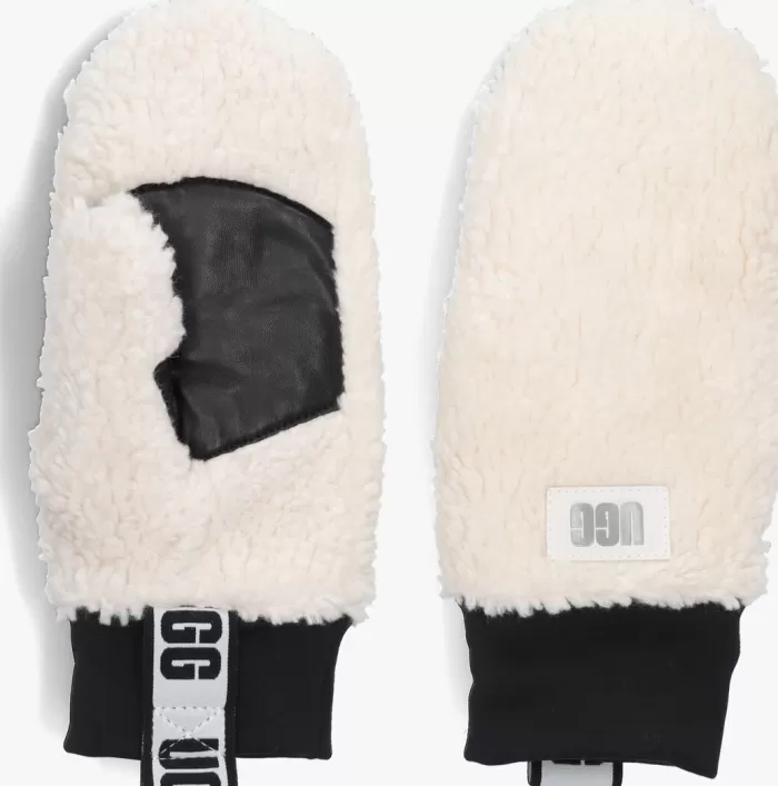 Dames UGG Handschoenen^Te Handschoenen Sherpa Mitten W Logo Tape