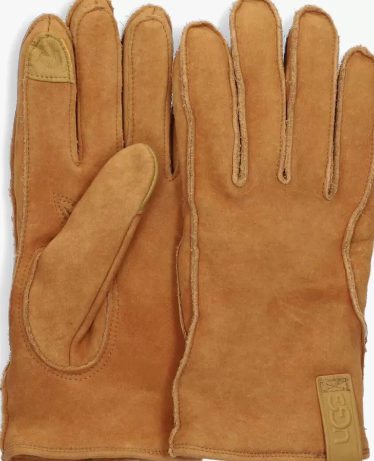 Shop UGG Handschoenen Leather Clamshell Logo Glove Cognac