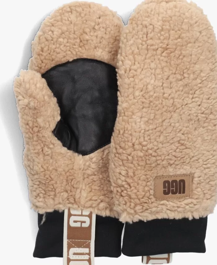 Dames UGG Handschoenen^ Handschoenen Sherpa Mitten W Logo Tape