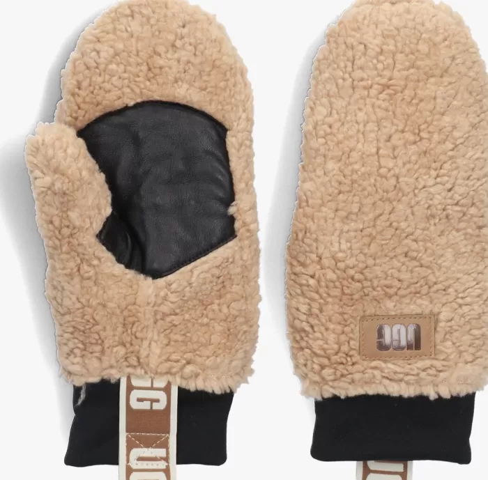 Dames UGG Handschoenen^ Handschoenen Sherpa Mitten W Logo Tape